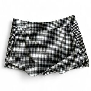 AQUA Gingham Illusion Skort Skirt Shorts Black White Checkered Preppy | Medium